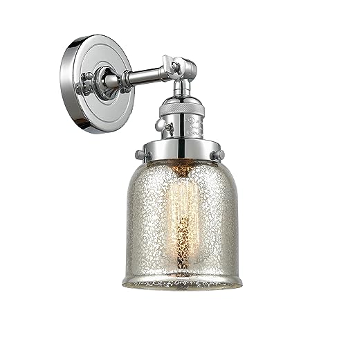 203SW-PC-G58 Polished Chrome Wall Sconce Light Fixture with High/Low/Off Switch - Perfect for Bedroom, Hallway, and Entryway Lighting