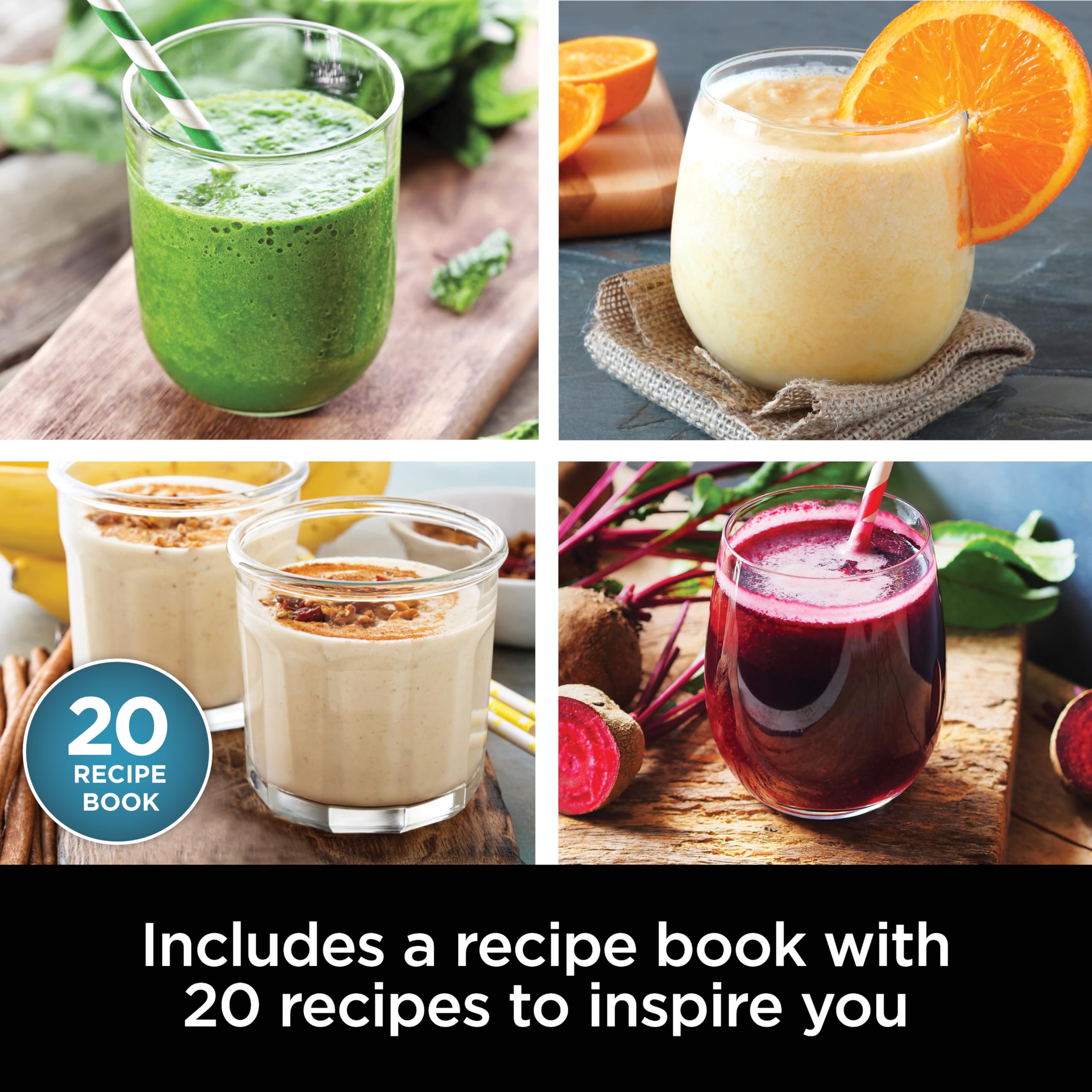 Ninja BN301 Nutri-Blender Plus Compact Personal Blender - 900W Motor for Smoothies, Frozen Drinks & Sauces - Includes 3x 20oz To-Go Cups & Lids - Dishwasher Safe - Perfect for Home, Office & Gym Use