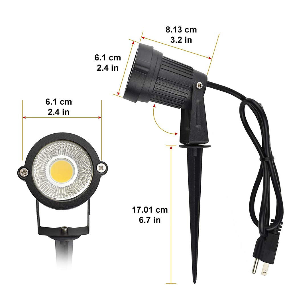 Outdoor LED Landscape Lights - Waterproof Garden & Yard Path Lighting - Decorative Wall, Tree & Flag Spotlights with Stakes (9W Warm White) - Perfect for Driveways, Walkways & Backyard Decor