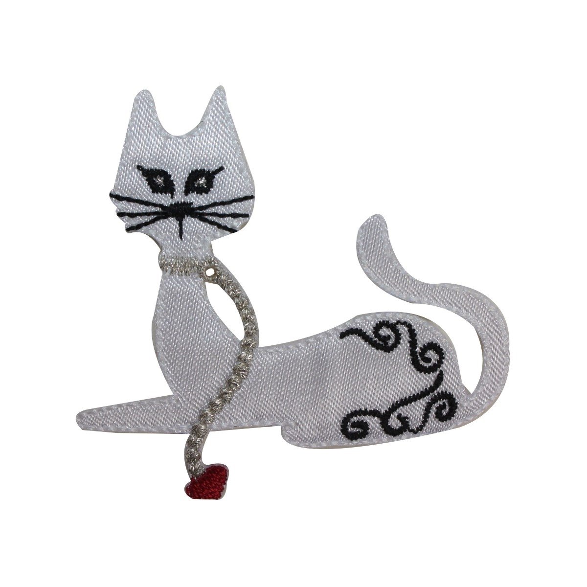 Fancy Cat Sitting Patch - Embroidered Iron-On Applique for Kitty Leash | Perfect for Pet Collars, Jackets & DIY Crafts