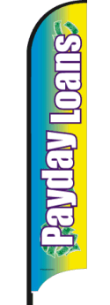 Feather Flag Banner for Payday Loans - High Visibility Advertising Flag for Outdoor & Indoor Events, Grand Openings, and Sales Promotions