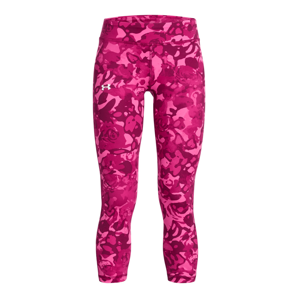 Under Armour Girls' Printed Motion Crop Top - Breathable & Moisture-Wicking Athletic Shirt for Running, Yoga & Sports Training