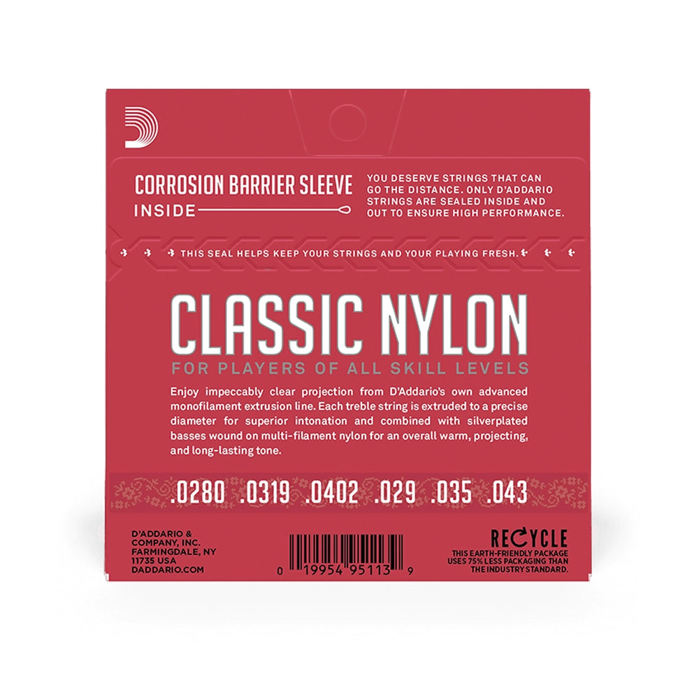 D'Addario EJ27N Normal Tension Classical Guitar Strings - Premium Nylon Strings for Classical & Flamenco Guitar - Perfect for Performances, Practice & Studio Recording