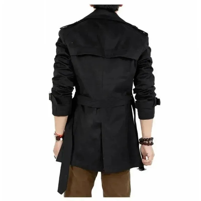 Slim Fit Double Breasted Men's Trench Coat - Waterproof Long Coat for Business & Formal Wear | Perfect for Office, Wedding & Winter Fashion