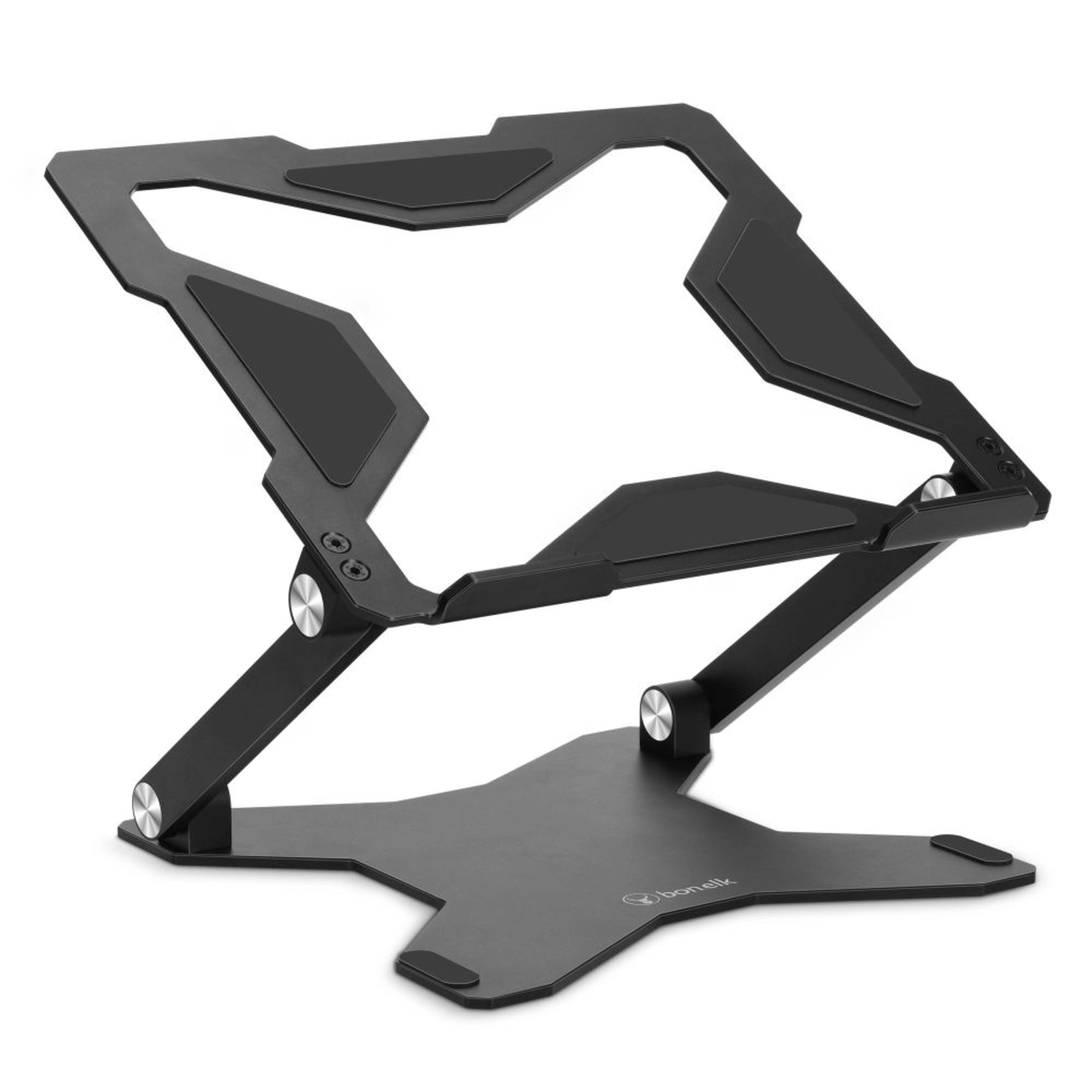 Bonelk Elevate Flow Adjustable Laptop Stand - Ergonomic Aluminum Computer Riser for Desk (Black) - Perfect for Home Office, Workstation & Coffee Shop Use
