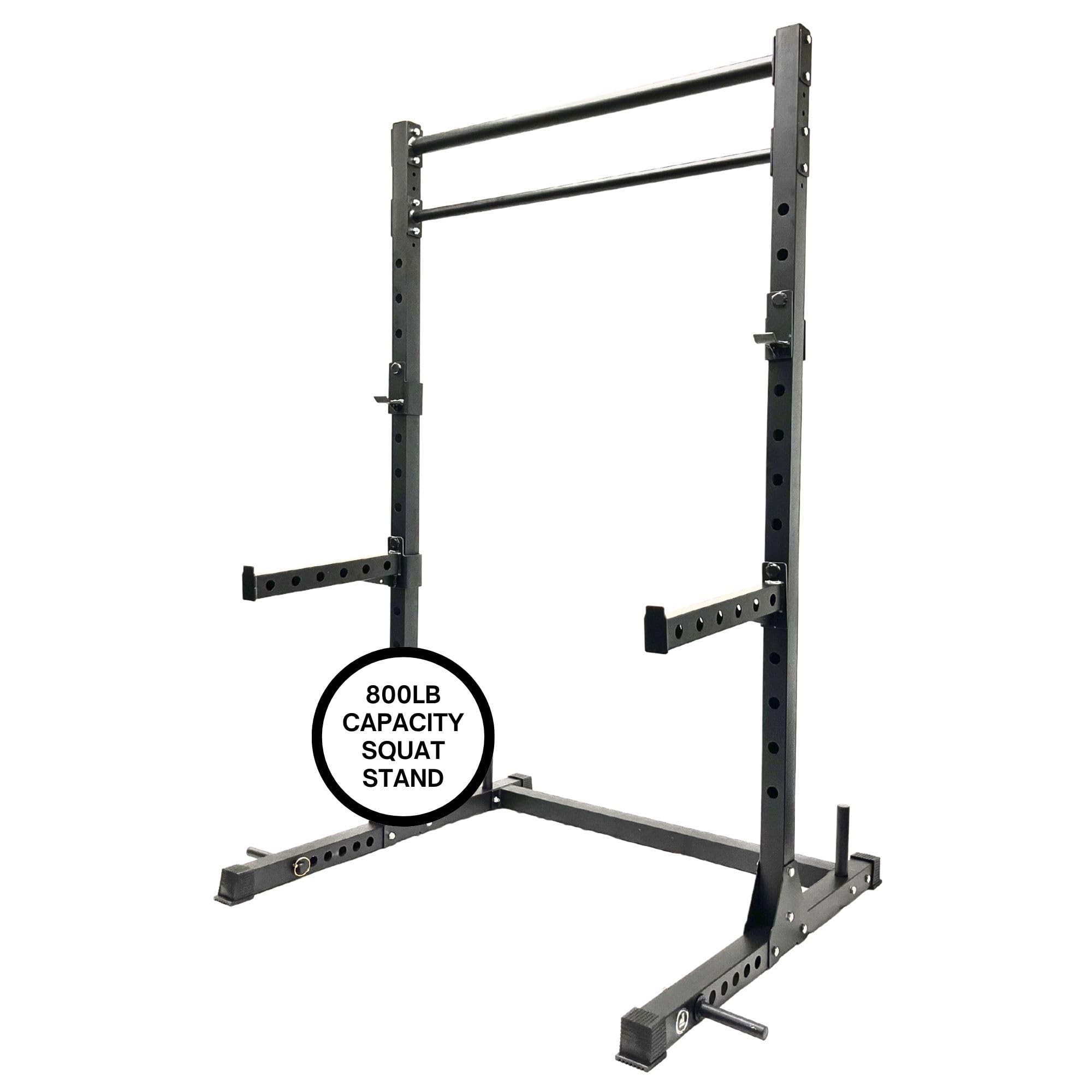 HulkFit Multi-Functional Adjustable Power Cage - Home Gym Squat Rack with 2 Pull-Up Bars for Strength Training, Bench Press, Deadlifts & Squats | Perfect for Garage Gym, CrossFit & Weightlifting Workouts