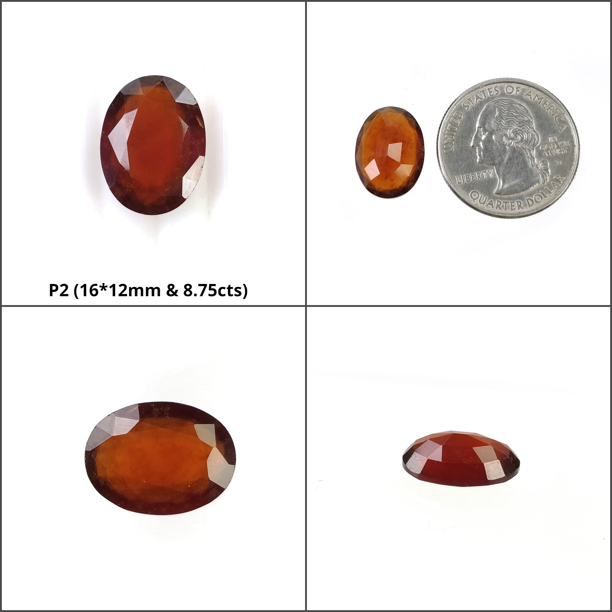 Natural Untreated Hessonite Garnet Gemstone - Oval Cushion Cut Cinnamon Color | Healing Crystal Jewelry Making, Meditation & Spiritual Gifts