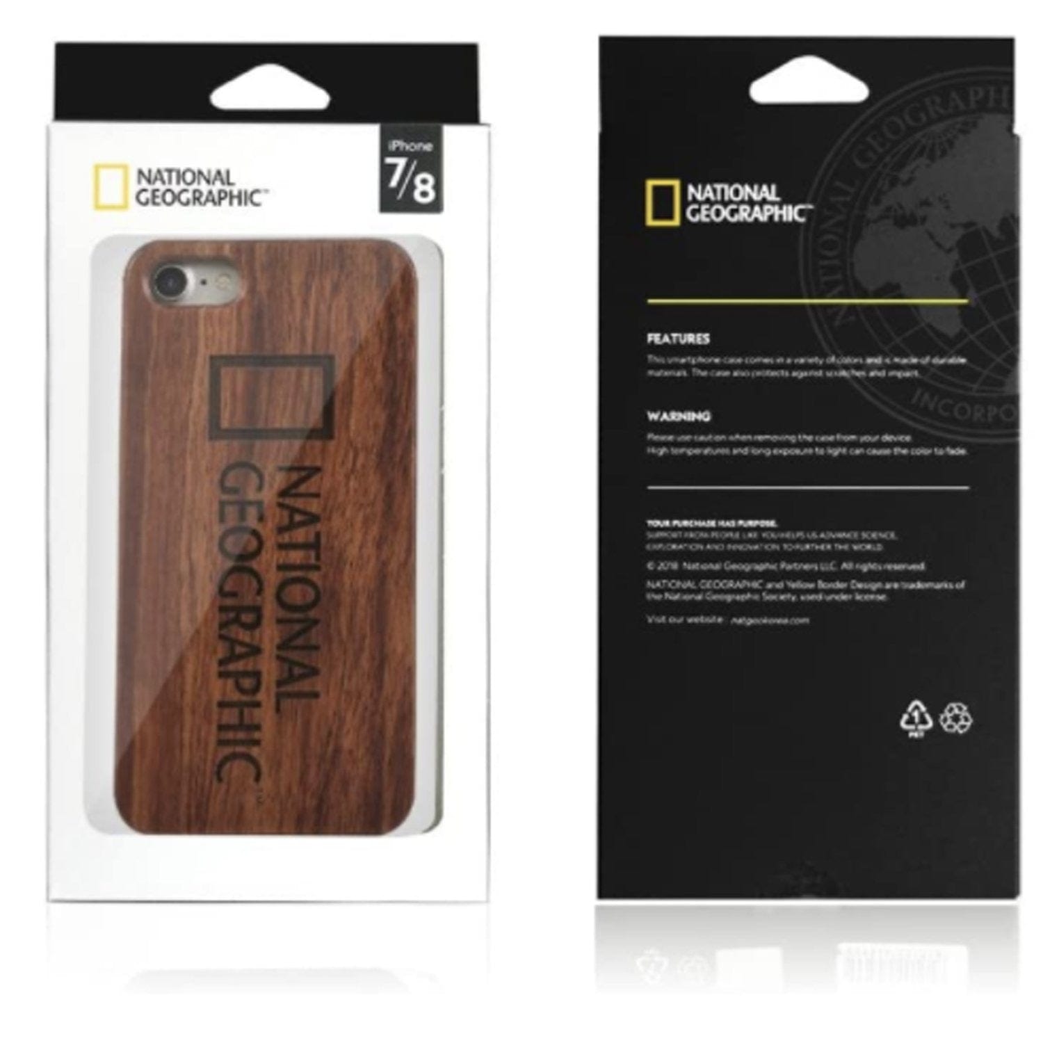 National Geographic Nature Wood Case for iPhone 7 Plus/8 Plus - Durable Protective Cover with Unique Wood Grain Design - Perfect for Outdoor Adventures & Daily Use