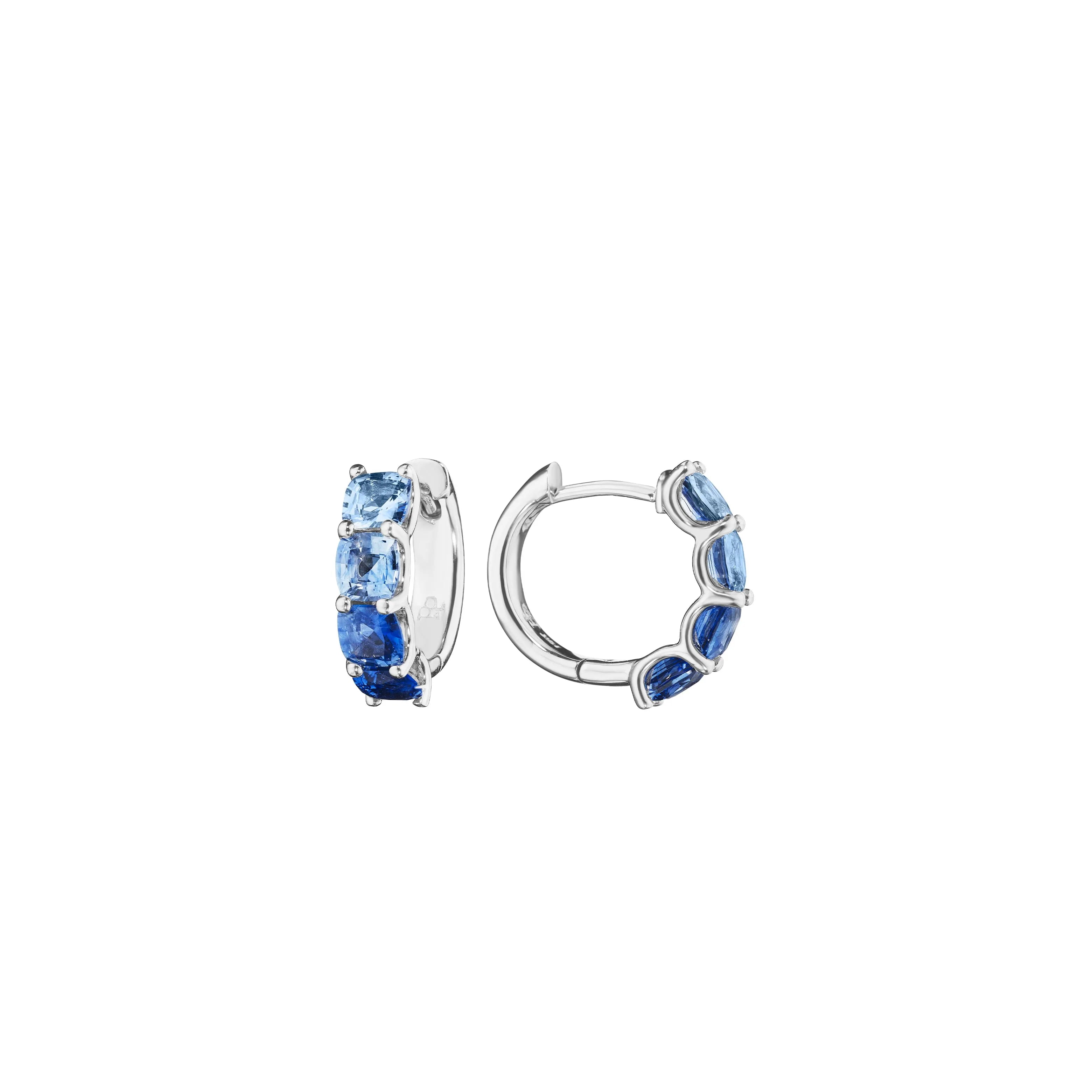 Penny Preville Ombré Blue Sapphire Hoop Earrings | 14K Gold Plated Elegant Jewelry for Women | Perfect for Weddings, Parties & Special Occasions