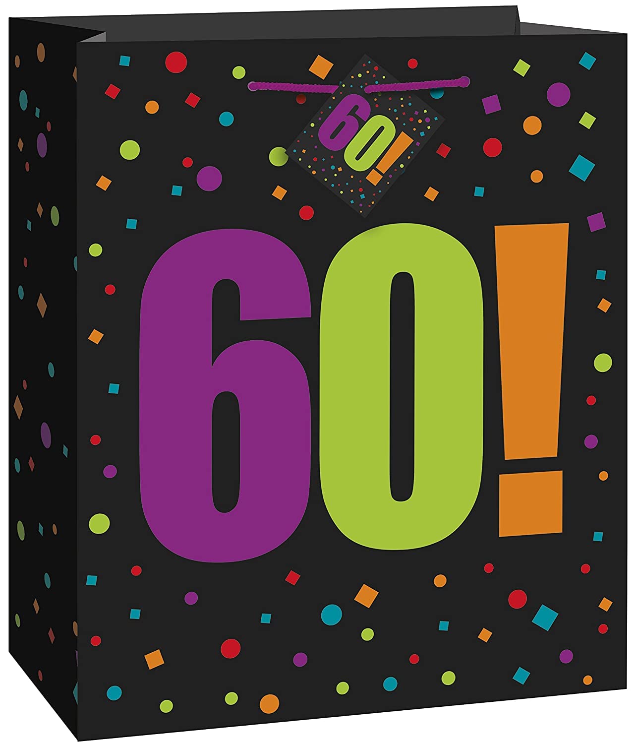 60th Birthday Gift Bags - Large Cheerful Party Decorations for Milestone Celebrations & Retirement Parties