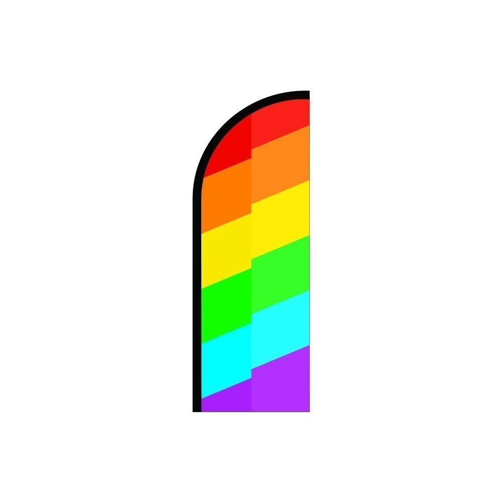 Vibrant Rainbow Feather Flag - 11.5ft Business Advertising Banner for Outdoor Events, Grand Openings & Car Dealerships | Eye-Catching Pre-Printed Flutter Flag by Above All Advertising