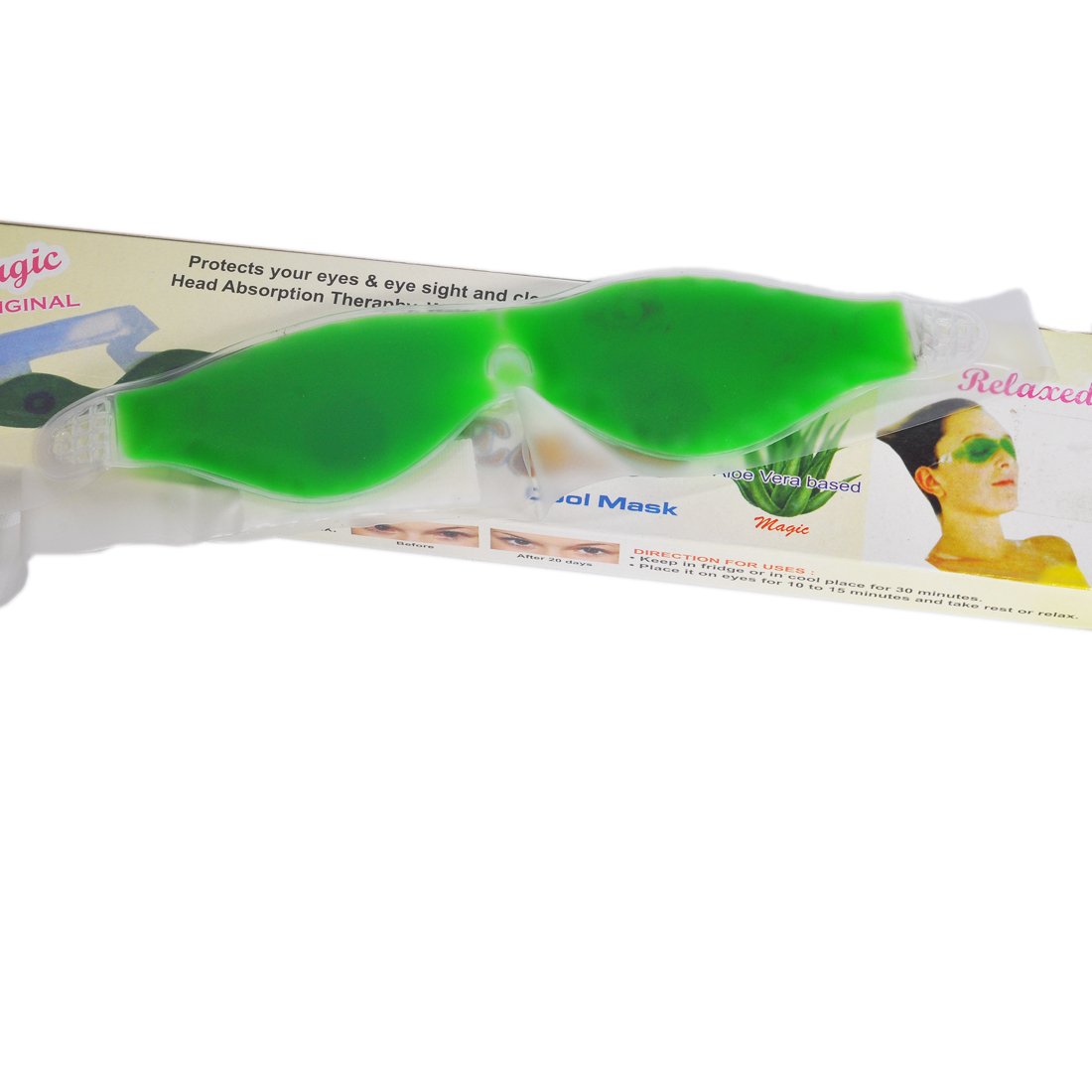 RNY Aloe Vera Ice Cool Gel Eye Mask - 1 Piece for Dark Circles, Puffiness & Wrinkles - Soothing Relief for Tired Eyes - Perfect for Travel, Work & Home Use