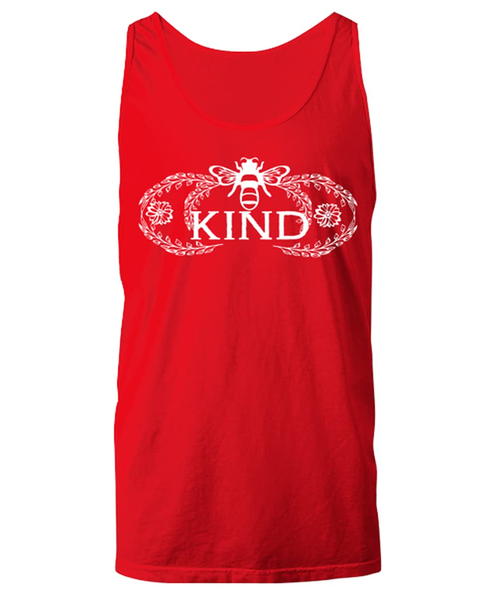 Bee Kind Graphic Novelty Unisex Tank Top - Plus Size, Red - Casual Wear for Women & Men - Perfect for Summer Outfits, Beach Trips & Relaxing at Home