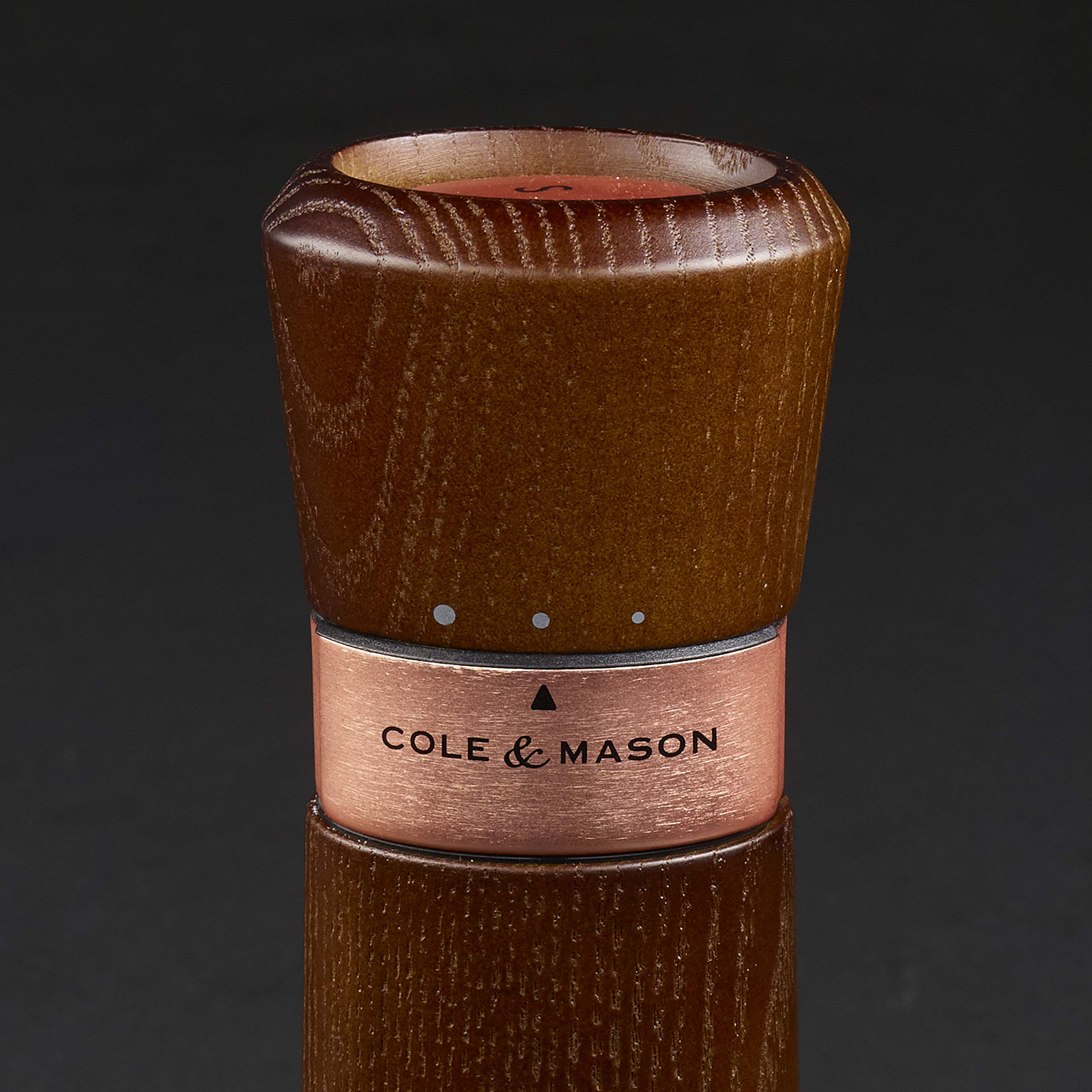 Cole & Mason Lyndhurst Premium Salt and Pepper Grinder Set - Ash Wood & Stainless Steel - 185mm Gourmet Precision+ Mills - Rose Gold Accents - Perfect for Kitchen, Dining Table & Gift Giving
