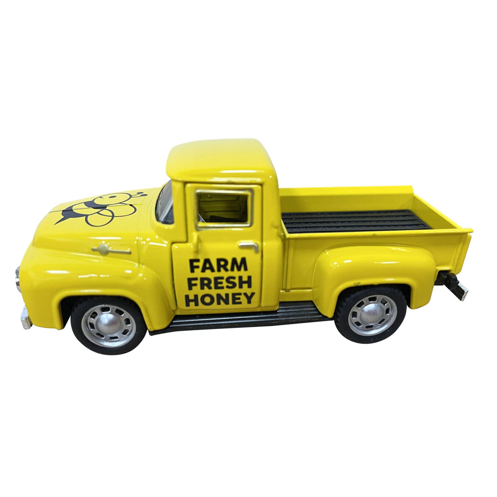 Vintage Yellow Mini Farm Truck Decor - Retro Metal Pickup for Bookshelf & Table - Christmas & Home Decor