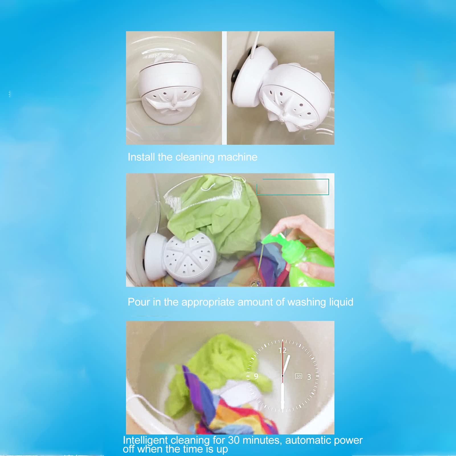 Portable Mini Washing Machine - Foldable USB Powered Clothes Washer for Underwear, Baby Clothes, Socks & Small Items | Double Washing Power | Perfect for Apartments, Travel, Camping & RVs | Compact Laundry Solution for Small Spaces