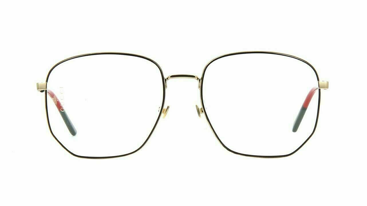 Gucci GG 0396O 001 Black/Gold Eyeglasses for Men & Women - Luxury Designer Sunglasses for Fashion & UV Protection - Perfect for Daily Wear, Office, Driving & Outdoor Activities
