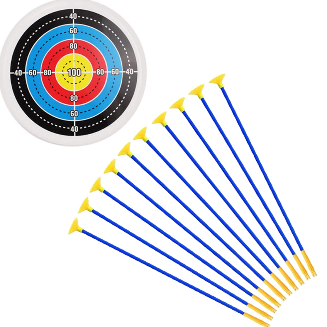 10Pcs Suction Cup Arrows - 16.5 Inch Safe Plastic Archery Set for Kids & Adults - Bow and Arrow Practice Toy with Strong Suction Tips - Perfect for Backyard Games, Birthday Parties & Outdoor Activities