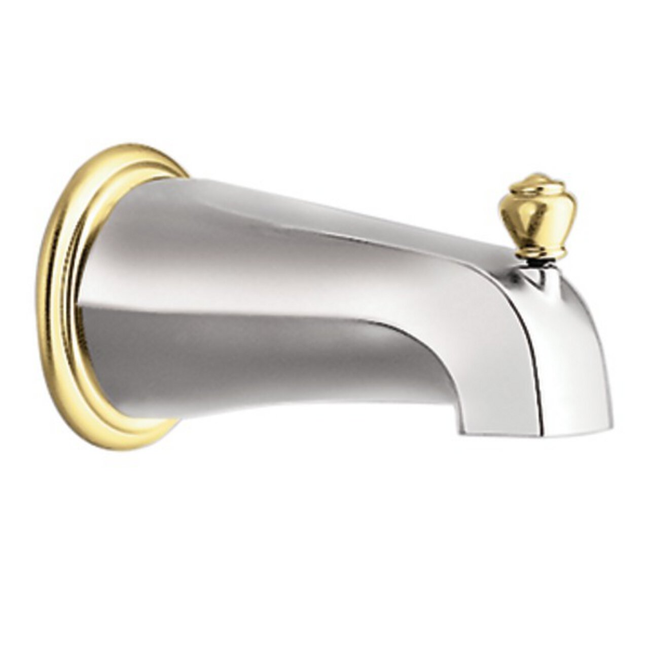 Moen 3807CP Monticello Diverter Tub Spout in Chrome/Polished Brass - Premium Bathroom Faucet for Shower and Bathtub Installation | Ideal for Home Renovation and Bathroom Upgrades