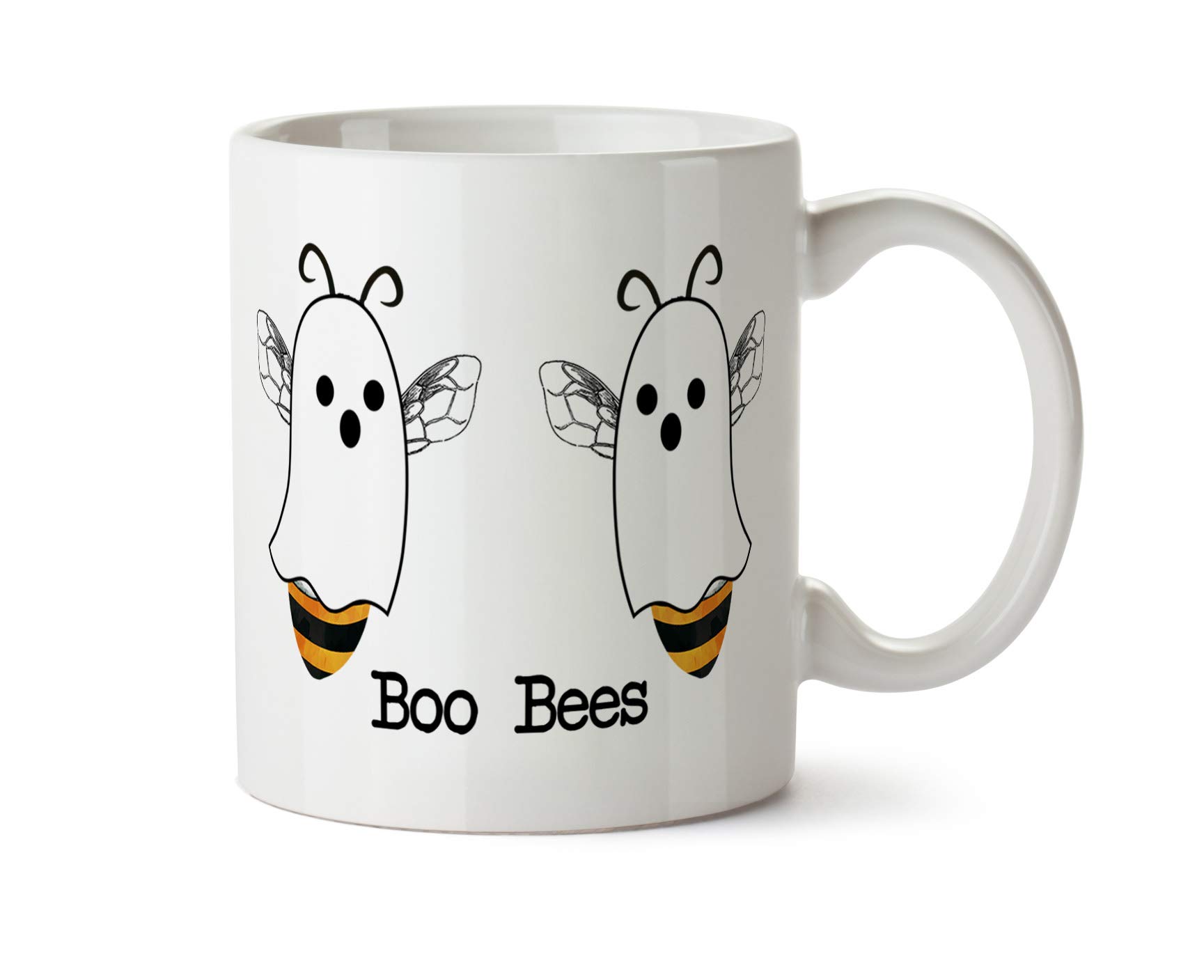 Boo Bees Halloween Funny Coffee Mug - Boobies Pun Ghost Design - Perfect for Spooky Morning Brews & Office Humor
