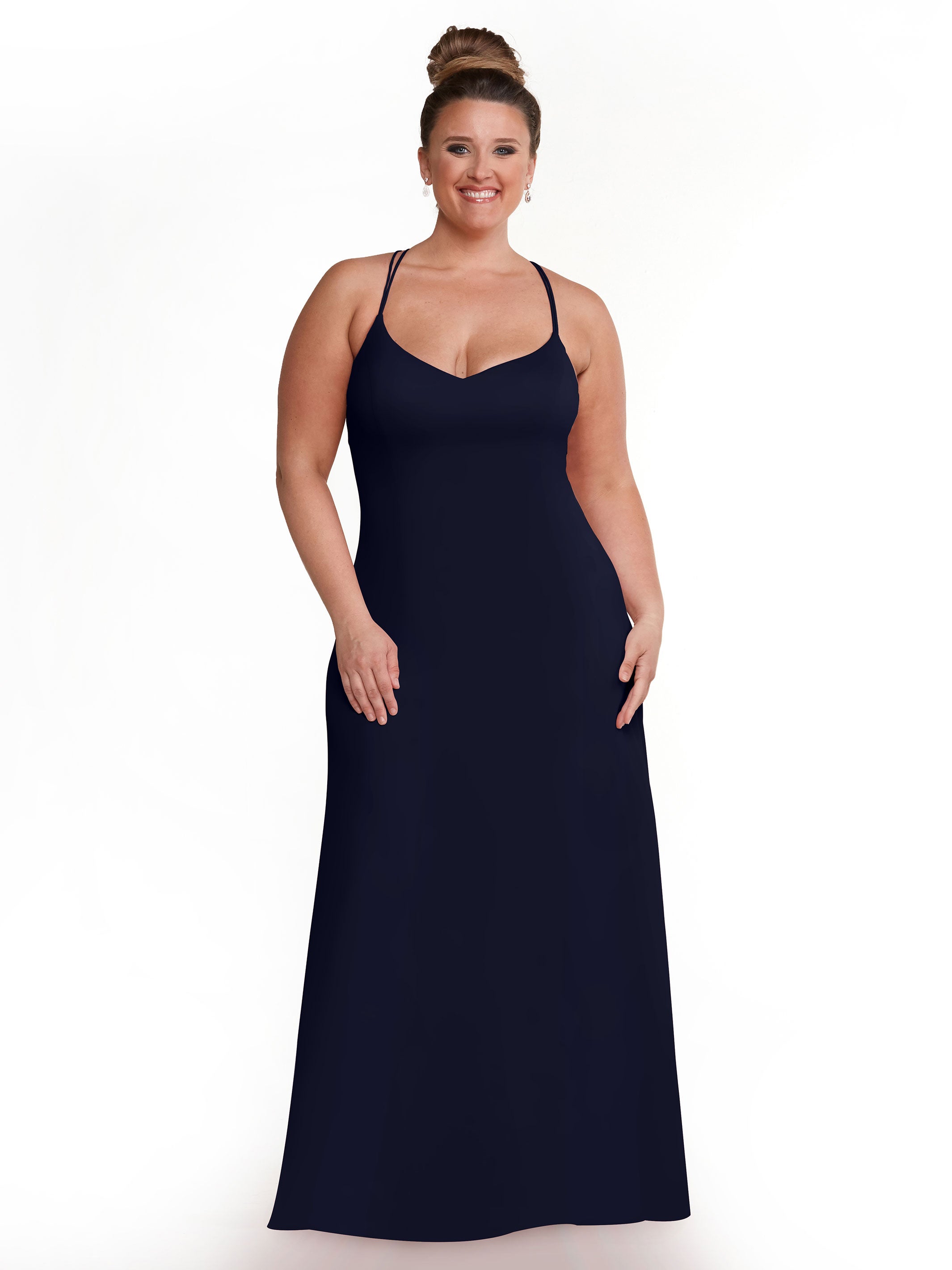 Elegant 83045 Double Knit A-Line Bridesmaid Dress with Adjustable Spaghetti Straps - Perfect for Weddings, Formal Events & Special Occasions
