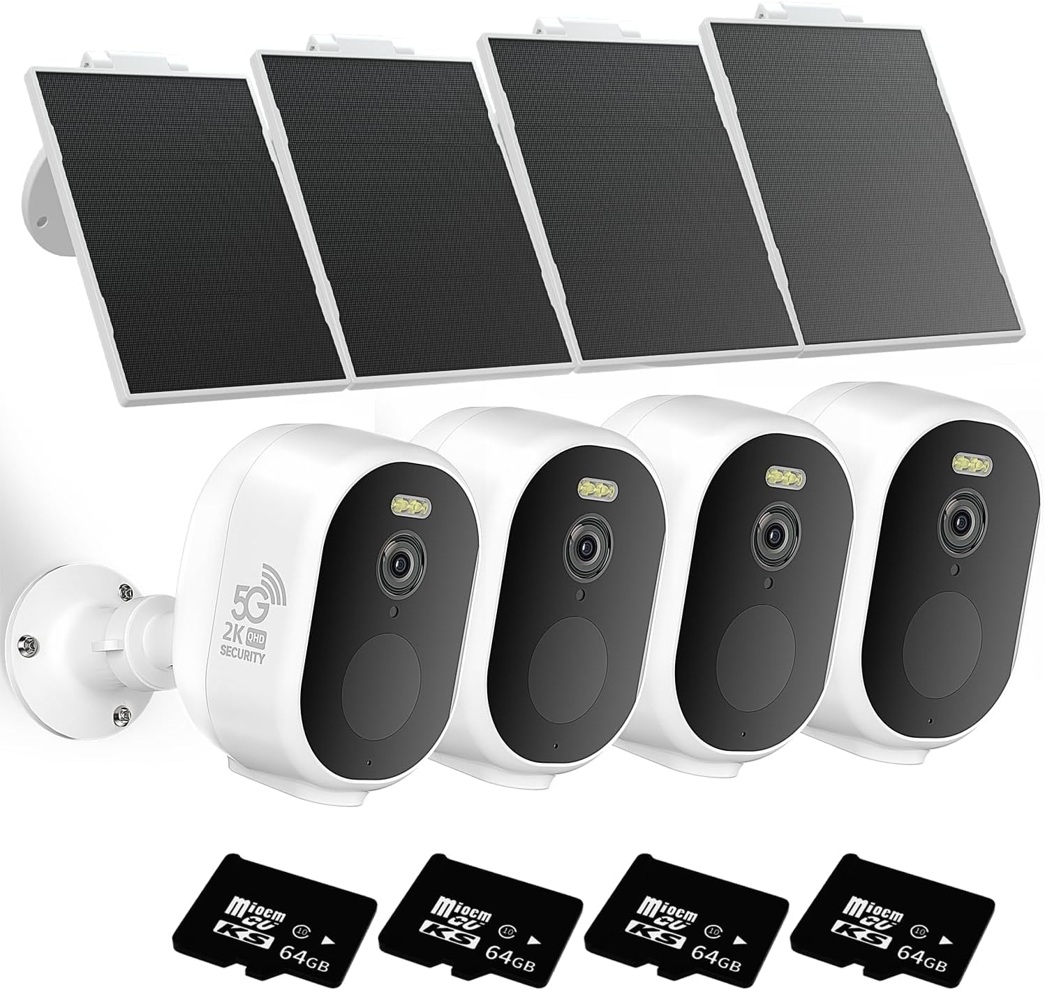 2K/3MP Wireless Outdoor Security Camera System - 4-Cam Kit with 130° Wide View, Night Vision, Spotlight & IP65 Waterproof - Alexa Compatible, Dual-Band WiFi (2.4GHz/5GHz), Cloud/SD Storage - Ideal for Home Security, Backyard Monitoring & Business Surveillance