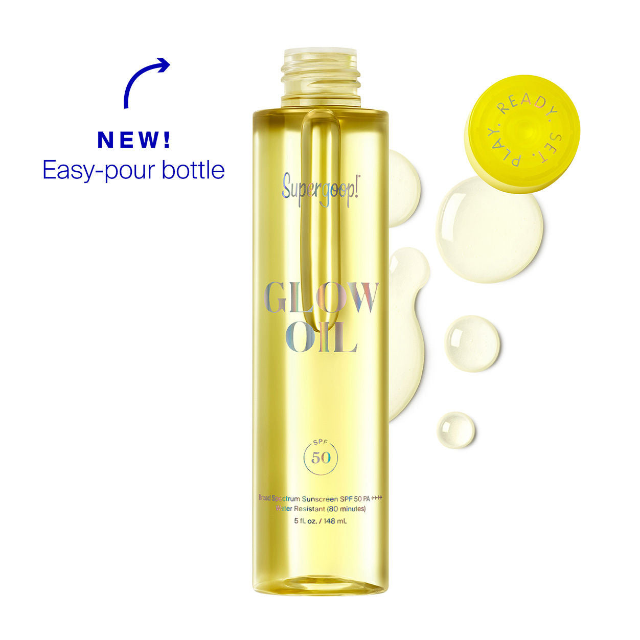 Supergoop Glow Oil SPF 50 Sunscreen - Broad Spectrum Face & Body Sun Protection with Hydrating Glow - Perfect for Beach Days, Outdoor Activities & Daily Sun Care