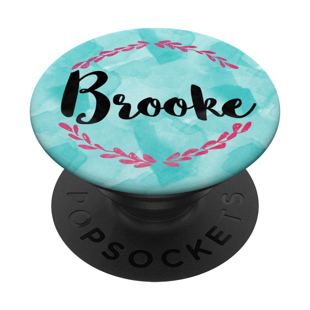 Brooke Name Personalized Watercolor PopSocket Grip & Stand for Phones & Tablets - Perfect for Home, Office, and Travel Use