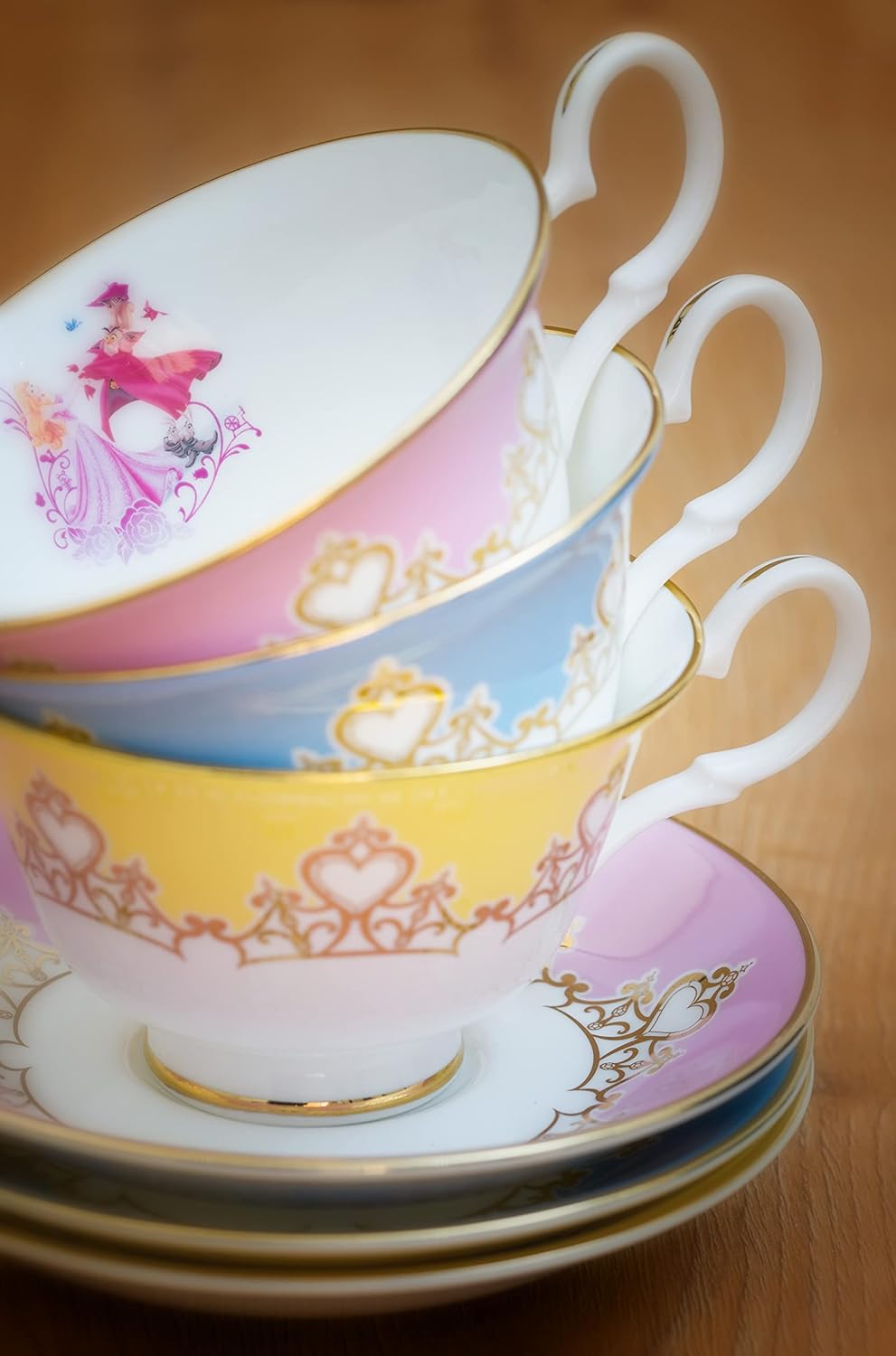 Disney Sleeping Beauty Aurora Bone China Tea Cup and Saucer Set - Elegant English Ladies Tea Party Collection - Perfect for Afternoon Tea, Bridal Showers & Disney Princess Themed Events