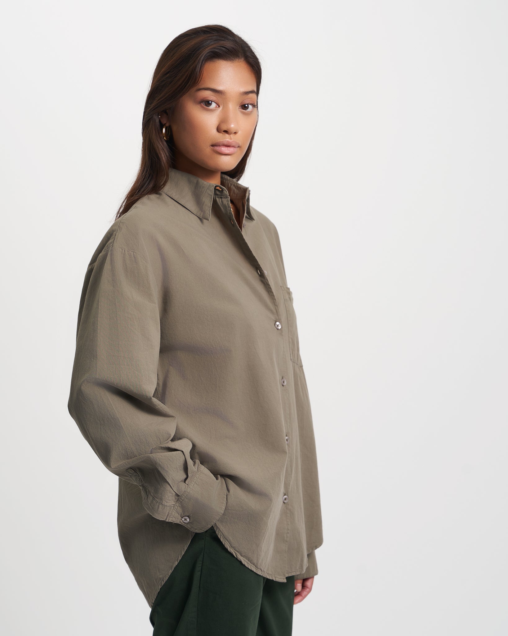 Organic Oversized Shirt for Women - Soft Teal Blue Cotton Tunic Top - Casual Loose Fit Blouse for Everyday Wear, Work & Weekend Outings
