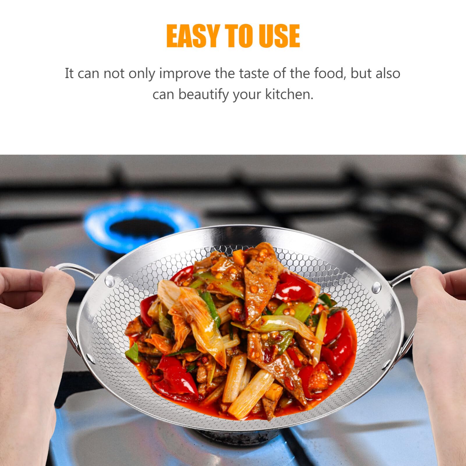 Premium Stainless Steel Griddle Pan with Metal Handle - Nonstick Frying Pan for Kitchen, Shabu Shabu, Korean BBQ & Hot Pot - Heavy Duty Thickened Cookware for Home & Restaurant Use