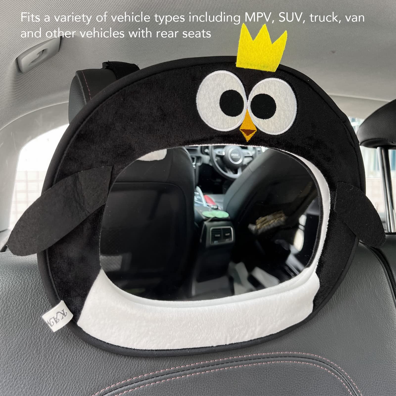 Hyuduo 3D Cartoon Penguin Baby Car Mirror - Acrylic Rearview Safety Seat Mirror for Infant Observation - Perfect for Parents to Monitor Baby in Backseat While Driving
