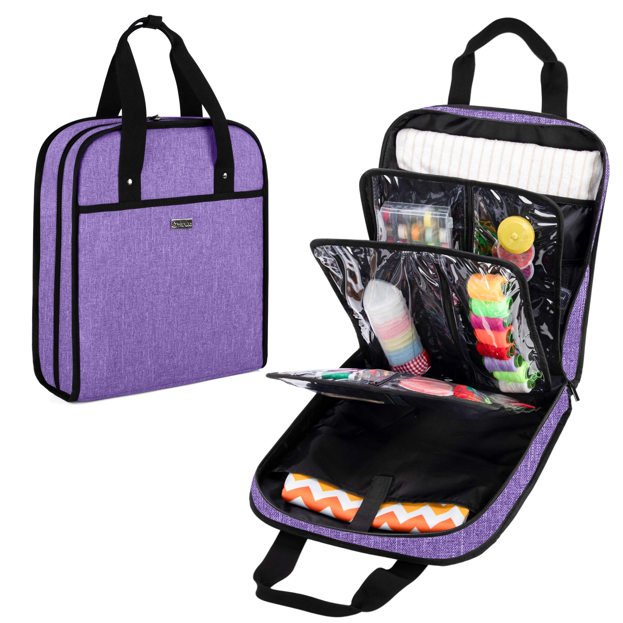 YARWO Sewing Accessories Organizer - Portable Storage Bag for Sewing Tools & Craft Supplies (Patented Design, Purple) - Perfect for Home Sewing Projects, Quilting & DIY Crafts