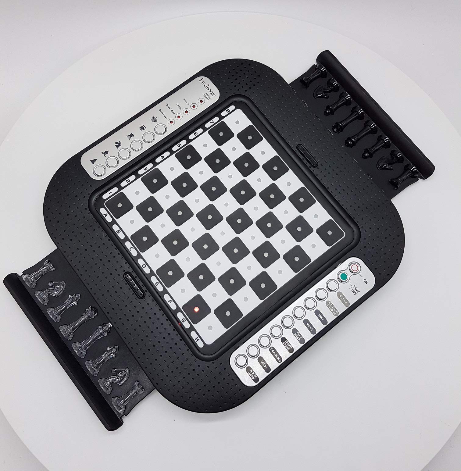 Lexibook Chessman® FX Electronic Chess Game - Tactile Keyboard, Light & Sound Effects, 32 Pieces, 64 Difficulty Levels - Perfect for Family Game Nights & Strategy Training (Black/Grey, Model CG1335)