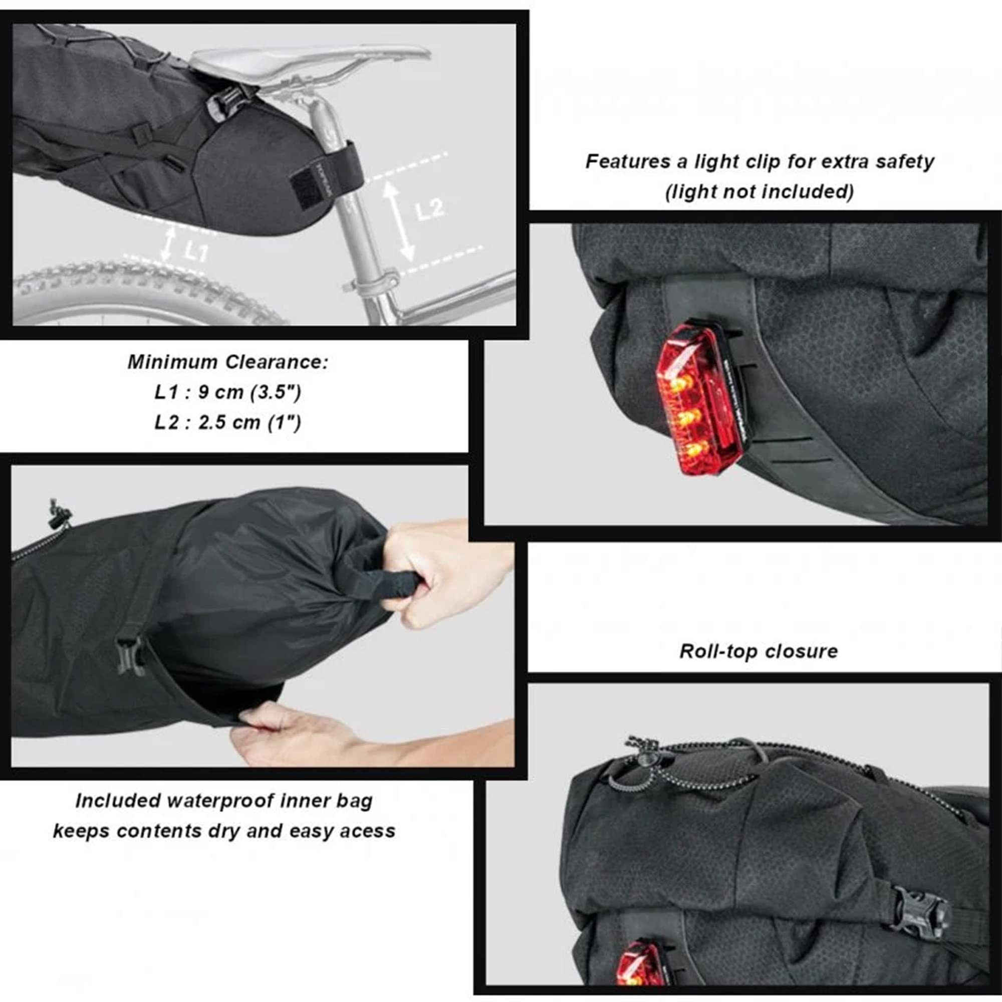 Topeak Unisex Adults' Backloader Saddle Bag - Waterproof Bicycle Seat Bag for Road & Mountain Bikes - Perfect for Commuting, Cycling Tours & Outdoor Adventures (Model 50215)