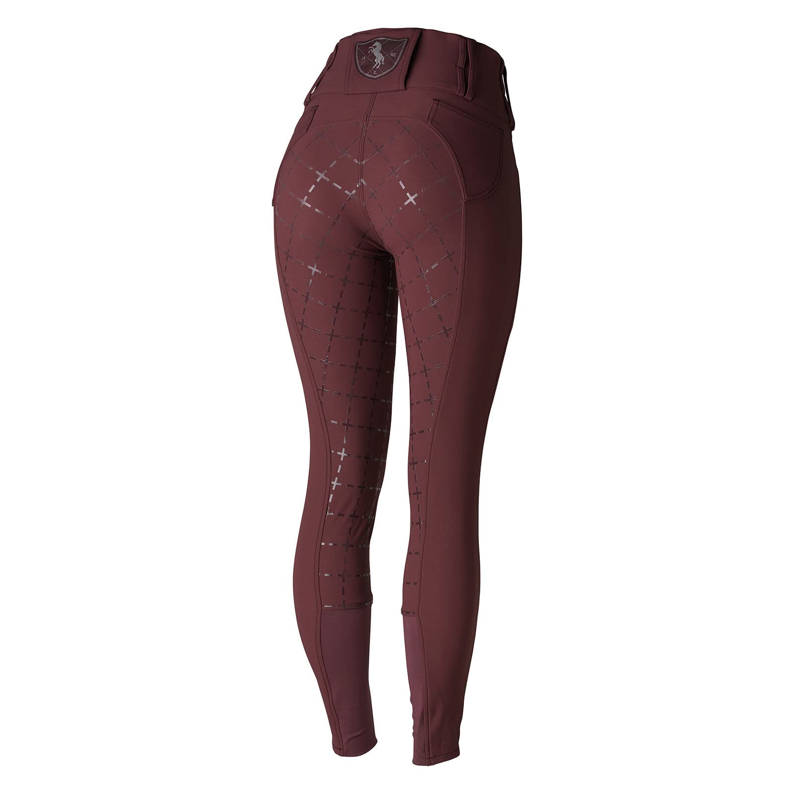 HORZE Desiree Women's Silicone Full Seat Breeches with Belt Loops - Comfortable Equestrian Riding Pants for Horseback Riding & Training