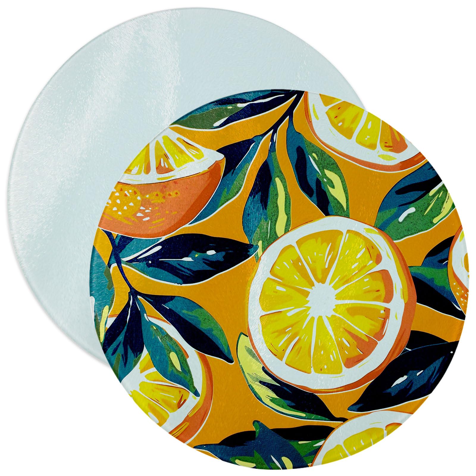 11.8 Inch Sublimation Cutting Board Blanks - Round Tempered Glass Anti-Slip Cutting Boards with White Coating (20pcs) - Perfect for DIY Crafts, Sublimation Printing, and Kitchen Use
