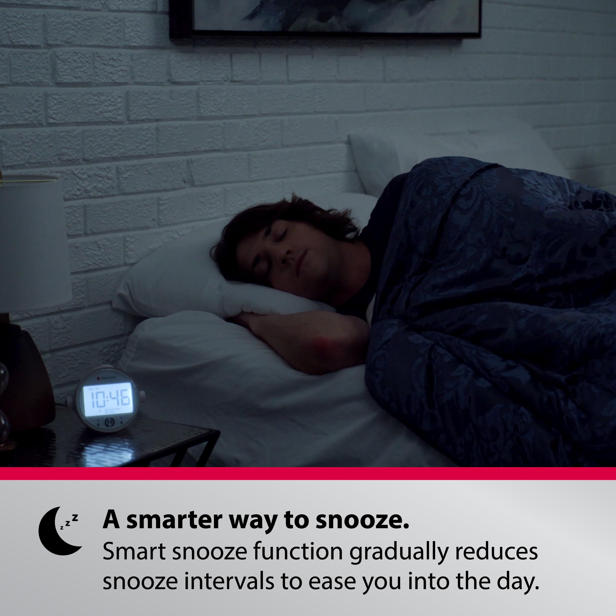 Bellman & Symfon Vibrating Alarm Clock Pro with Bed Shaker - Loud Alarm & Flashing LED Lights for Heavy Sleepers, Hard of Hearing & Deaf - Perfect for Home, Travel & Dorm Rooms