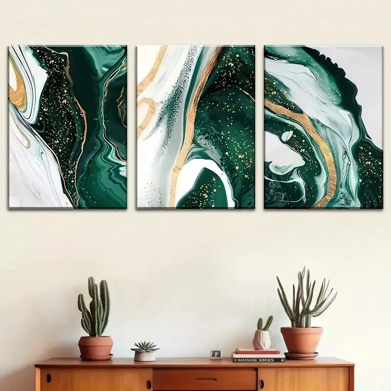 3-Piece Marble Pattern Abstract Ink Wall Art Set - Framed Canvas 40x60cm (16x24in) | High Quality Print | 100% Australian Made | Ready to Hang | Perfect for Living Room, Bedroom & Office Decor