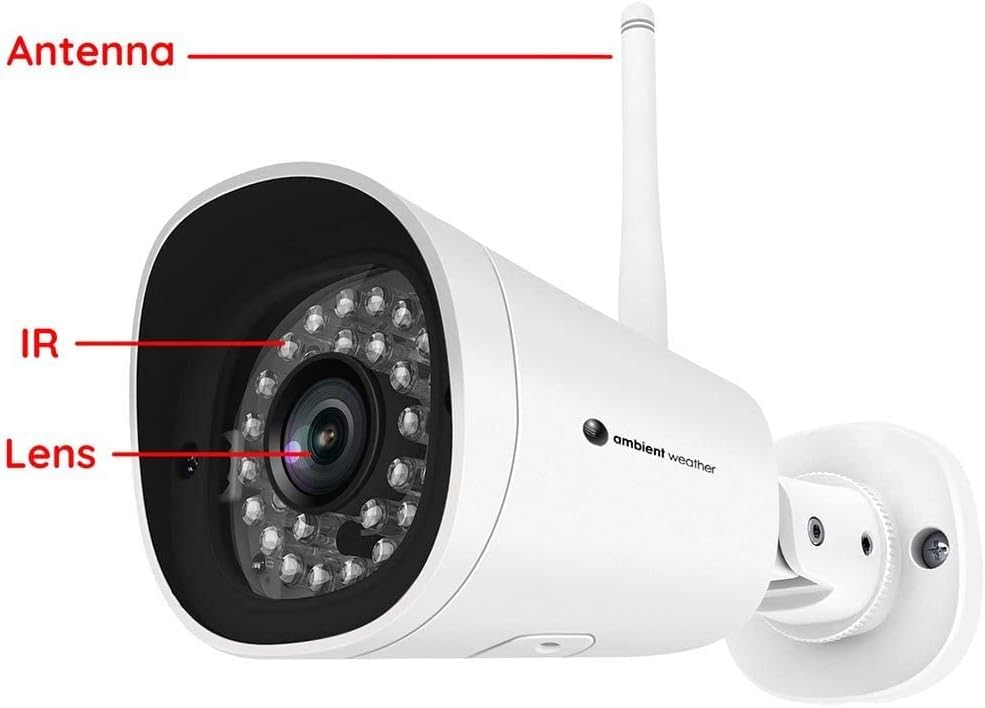 Ambient Weather Network Outdoor Wi-Fi Weather Camera with HD Video - Monitor Your Garden, Pool & Backyard in Real Time | Weatherproof Security Camera for Home & Business Use