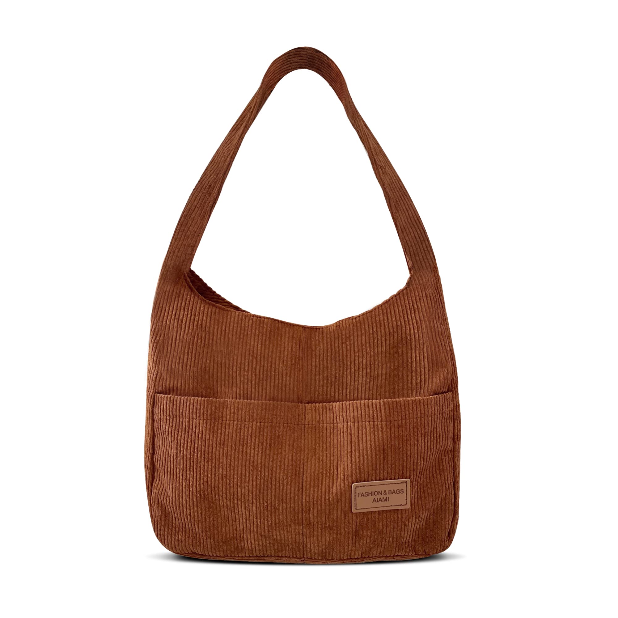 Stylish Corduroy Tote Bag for Women - Fashionable Casual Handbag with Pockets for Work, Shopping & Daily Use | Perfect Shoulder Bag for Office, Travel & Outings
