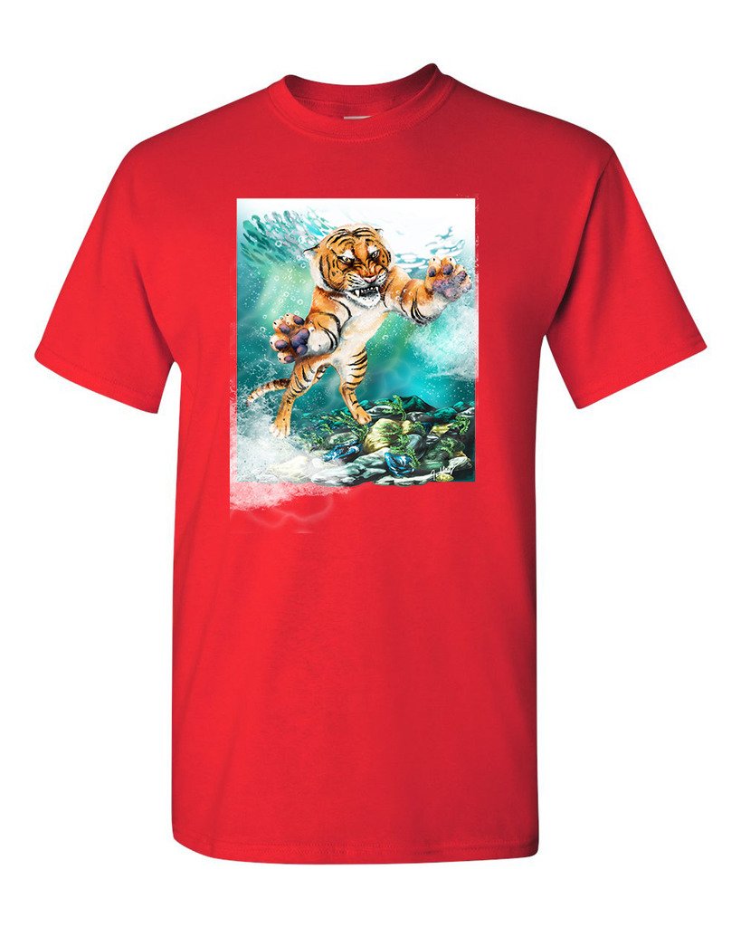 Tiger Makeup Wild Animal T-Shirt - Tanya Ramsey Artwork Design - Adult Graphic Tee for Animal Lovers & Art Enthusiasts - Perfect for Casual Wear, Gifts & Wildlife Events