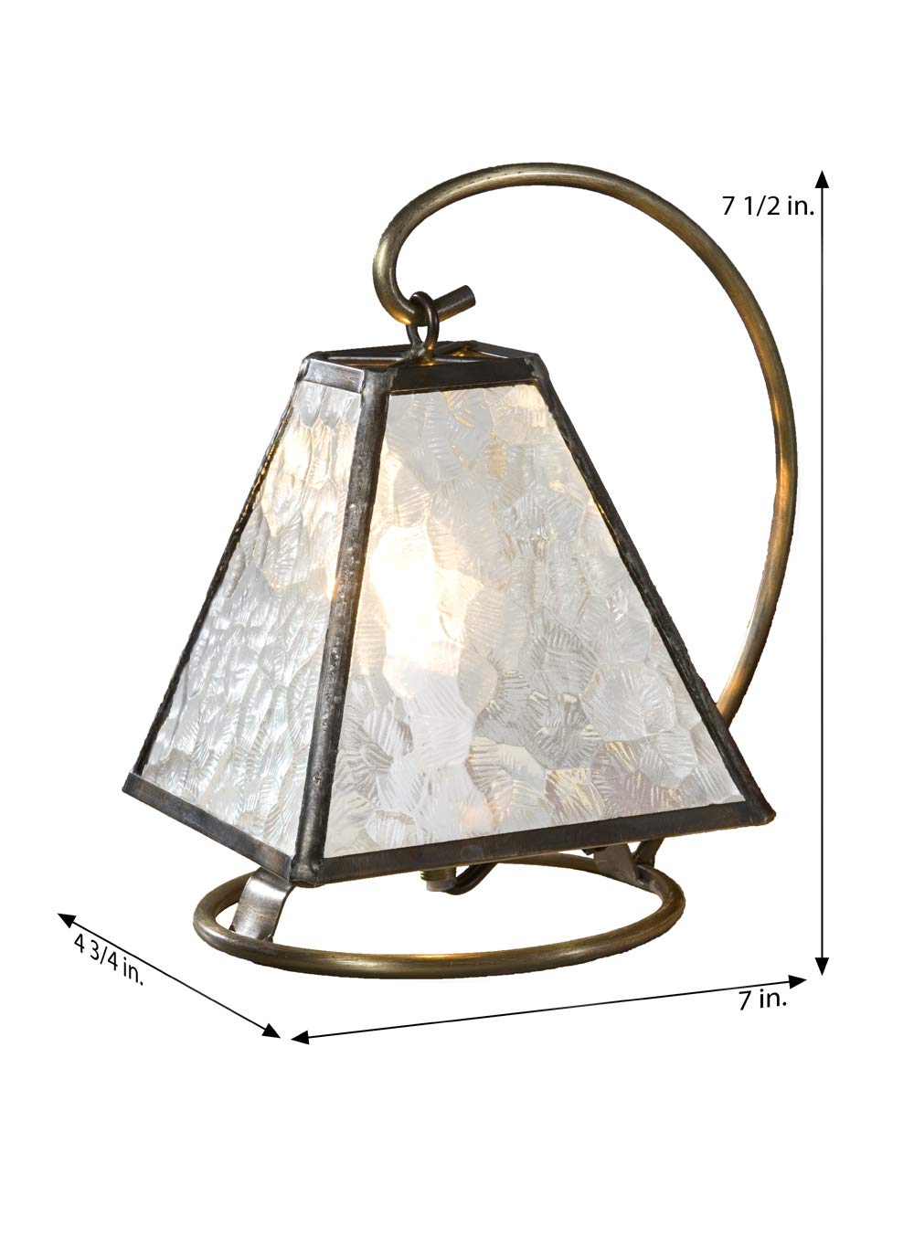 Tiffany Style Stained Glass Table Lamp - Small Decorative Night Light for Bedroom, Bathroom & Nursery | Mission Home Décor Accent Lighting | Clear Glass Design by J Devlin Lam 651 | Perfect for Reading Nooks, Vanity Tables & Cozy Ambience