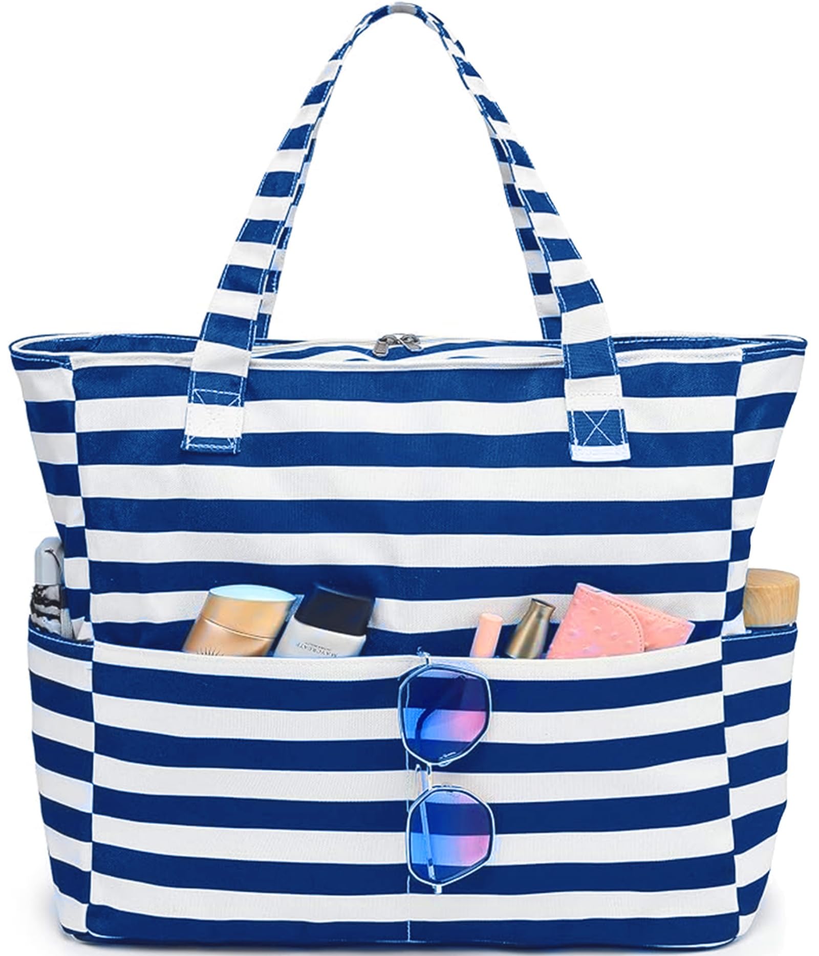 Waterproof Sandproof Large Beach Tote Bag for Women with Zipper & Wet Pocket - Durable Pool, Gym, Grocery & Travel Tote - Perfect for Beach Days, Swimming, Shopping & Vacation Essentials