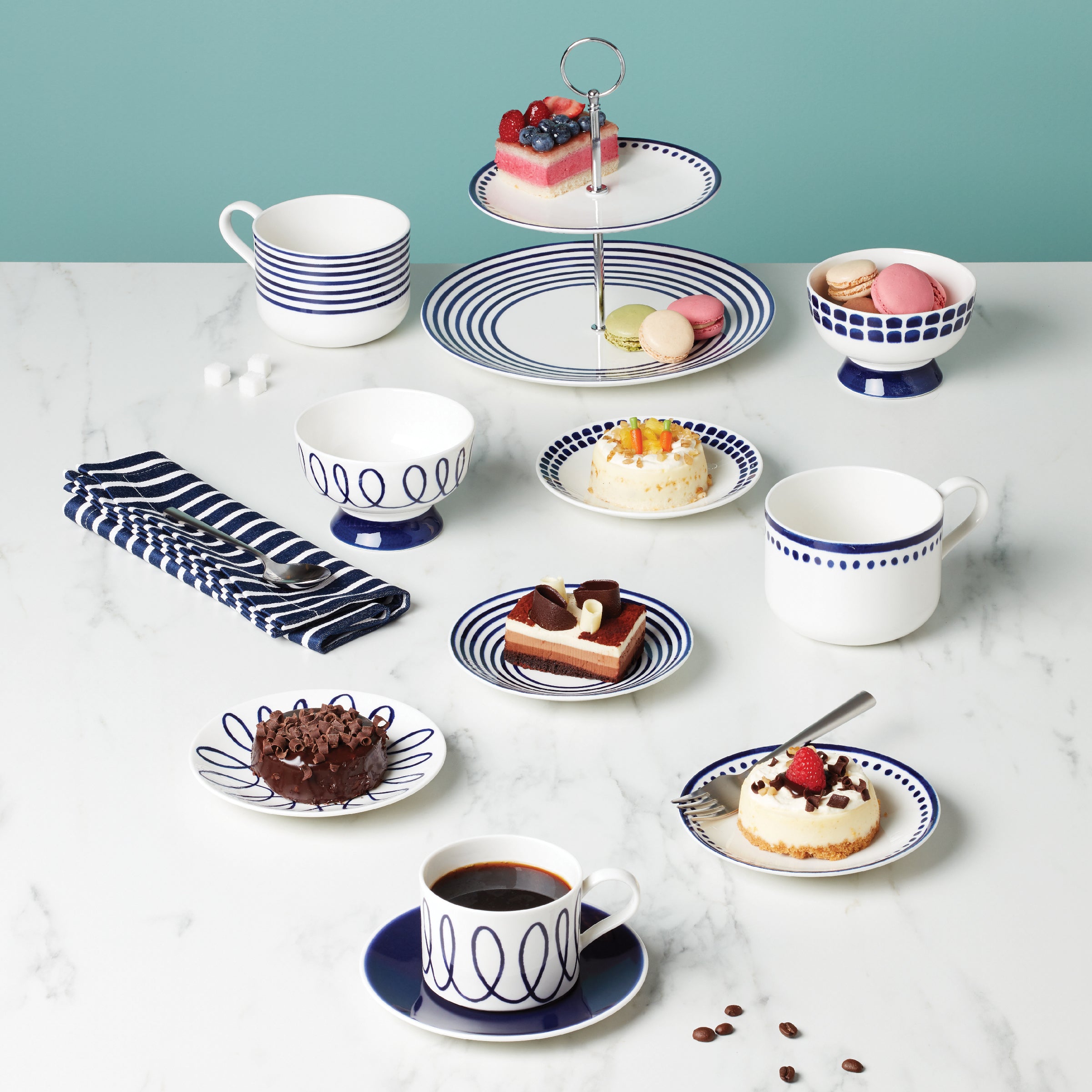 2-Tier Serving Tray - Elegant Charlotte Street Style for Afternoon Tea, Desserts & Party Snacks - Perfect for Entertaining & Home Decor