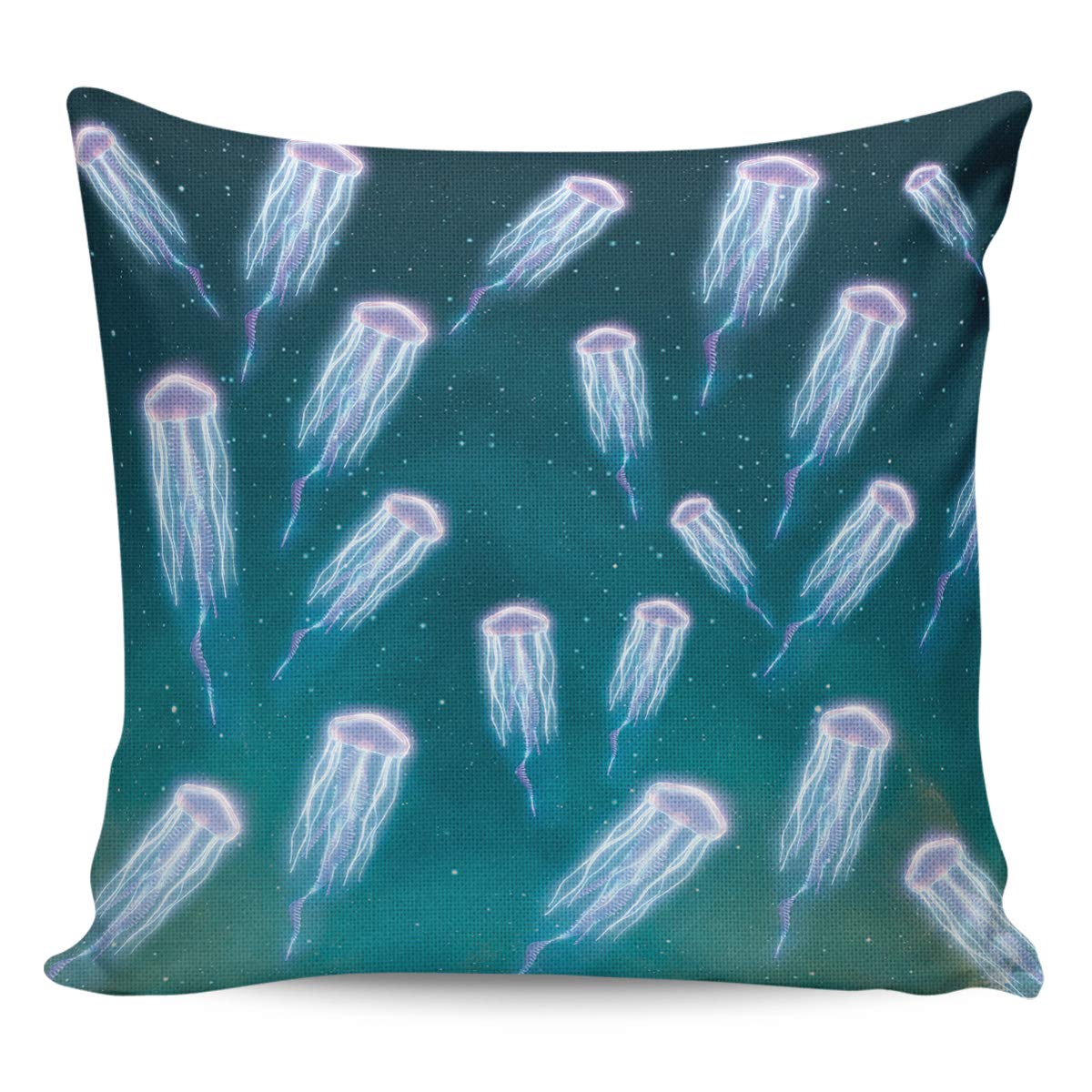 CHARMHOME Jellyfish Ocean Animal Print Throw Pillow Covers 26x26 Inch - Square Decorative Cushion Cases for Sofa, Couch, Bed & Home Decor - Perfect for Coastal, Nautical or Beach Themed Living Rooms