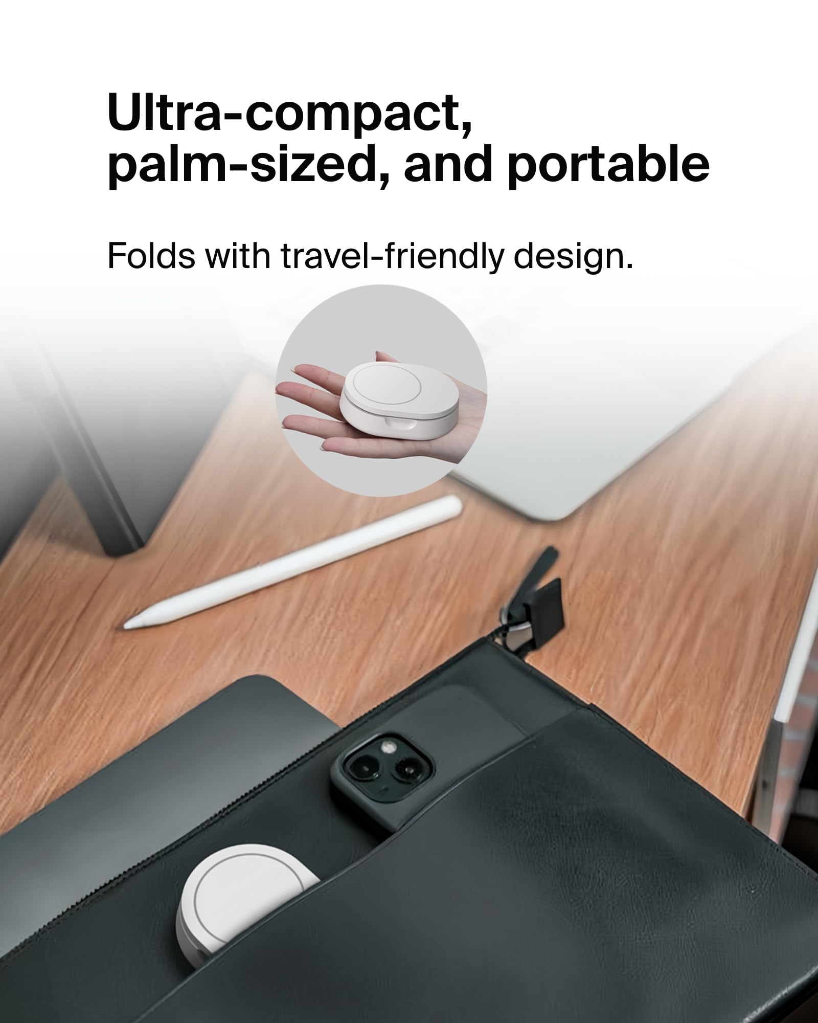 Belkin 15W MagSafe-Compatible Fast Qi2 Charging Stand - Magnetic Wireless Charger for iPhone 16/16 Plus/16 Pro/16 Pro Max, iPhone 15/14 Series, AirPods Pro & Qi-Enabled Devices (White) | Perfect for Bedside, Office & Travel Charging