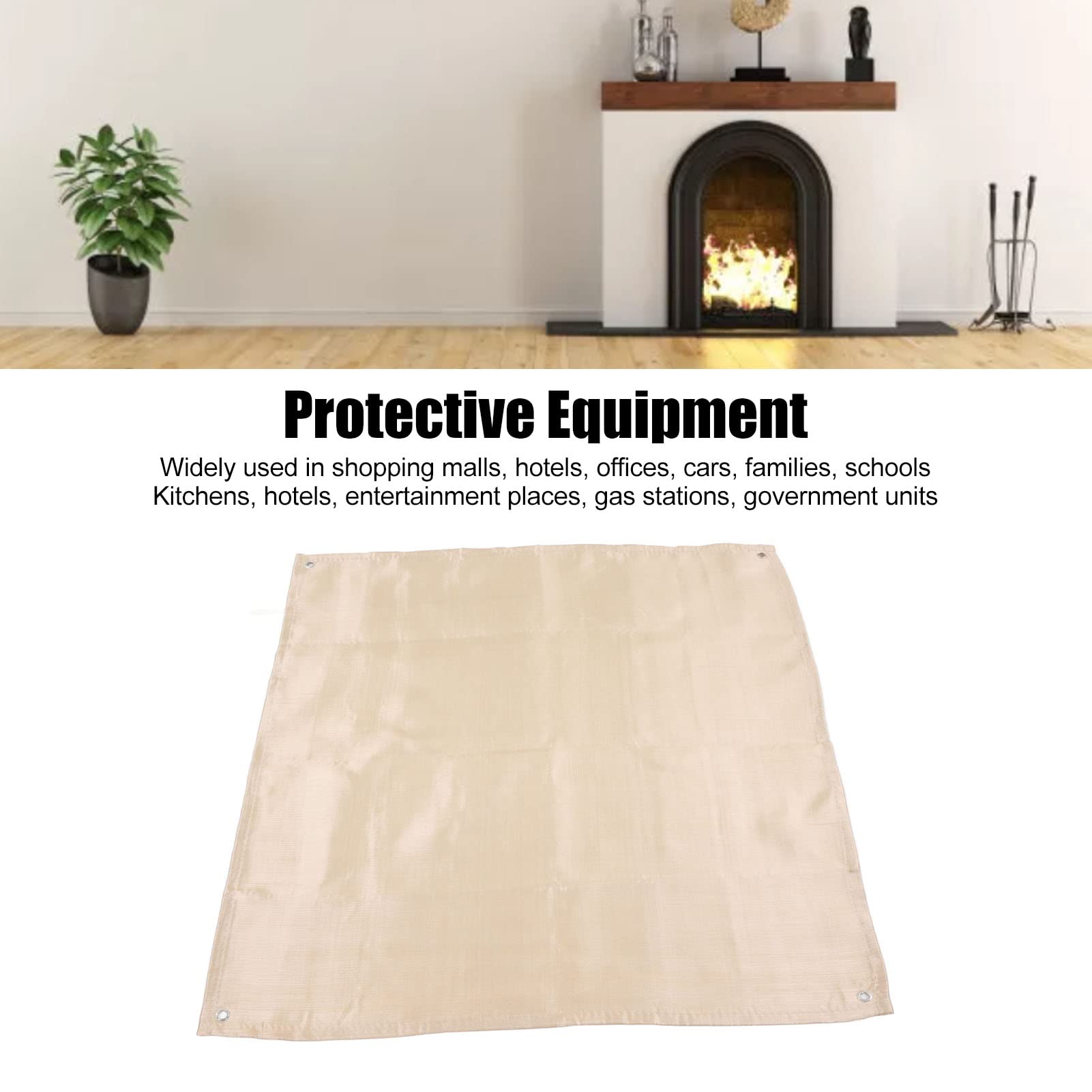 Fiberglass Fire Retardant Blanket - Emergency Fire Safety Blanket for Kitchen, Home & Camping - Flame Resistant Blanket for Cooking, Grill, BBQ & Fireplace Safety
