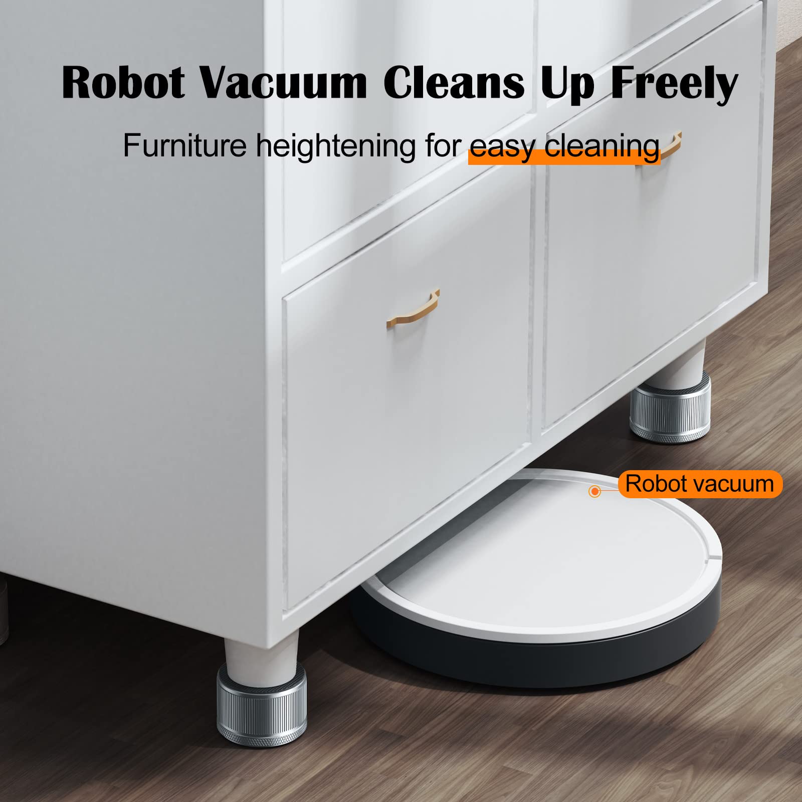 Nediea 1.5 Inch Heavy Duty Metal Bed Risers - Adjustable Furniture Lifters (0.9