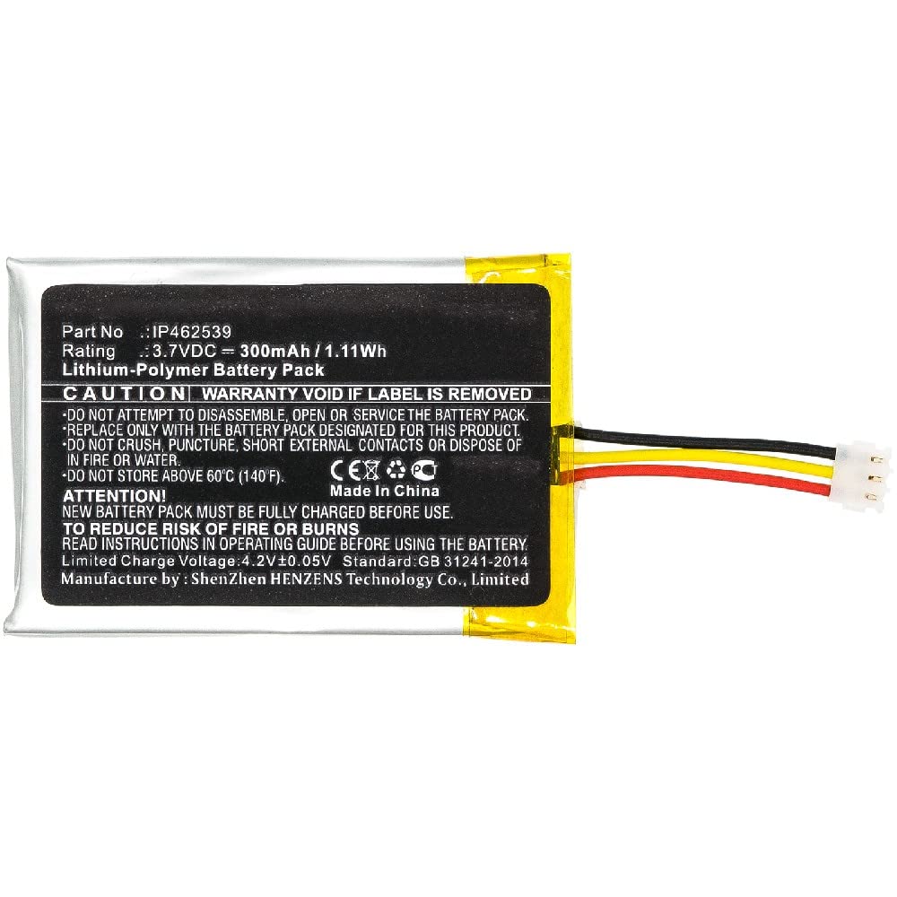 Synergy Digital Wireless Headset Battery - 3.7V Li-Polymer 300mAh Replacement Battery for IP462539 Wireless Headset - Perfect for Office, Call Center & Remote Work